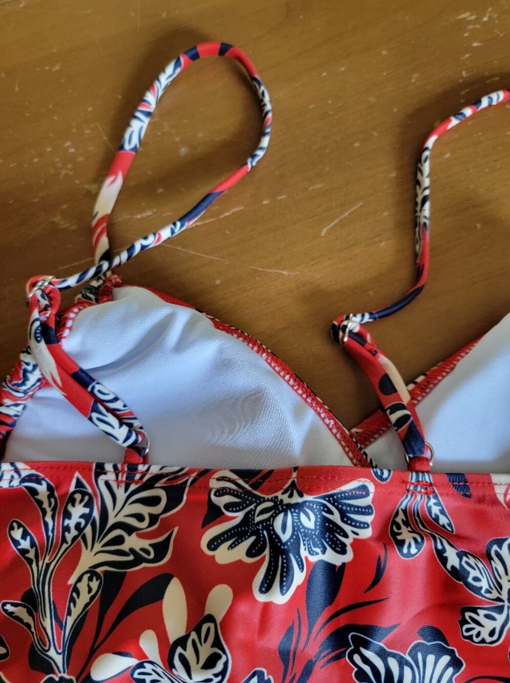 Red White And Blue Floral Tankini Top and Swim Skirt Set Size S NWT - Picture 10 of 13